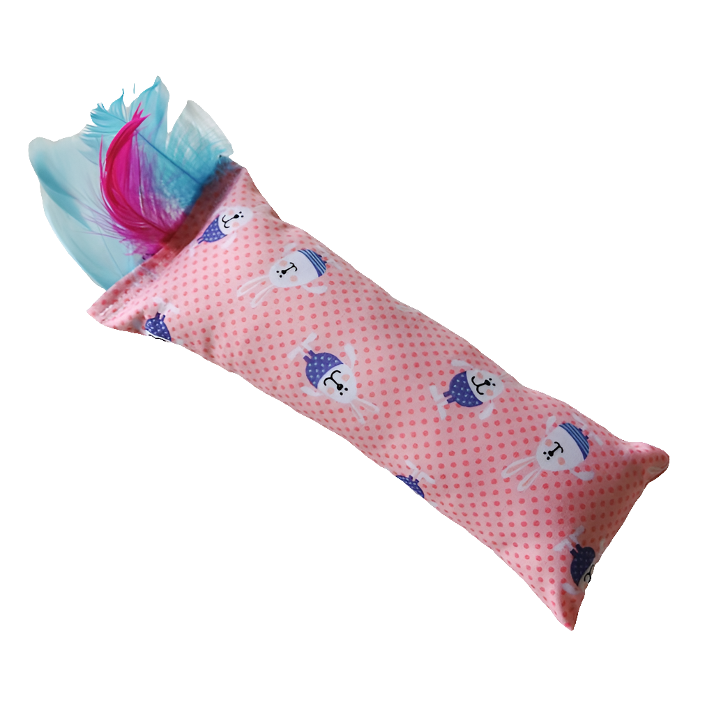 Catnip Cat Toy cat kickers made from a variety of beautiful fabrics and made with feathers