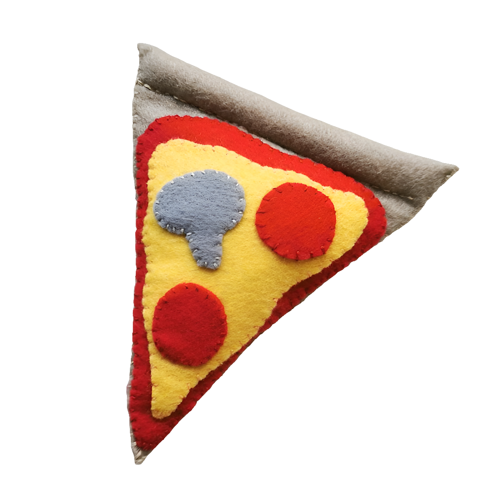 Catnip Cat Toy Felt pizza stuffed with strong smelling catnip