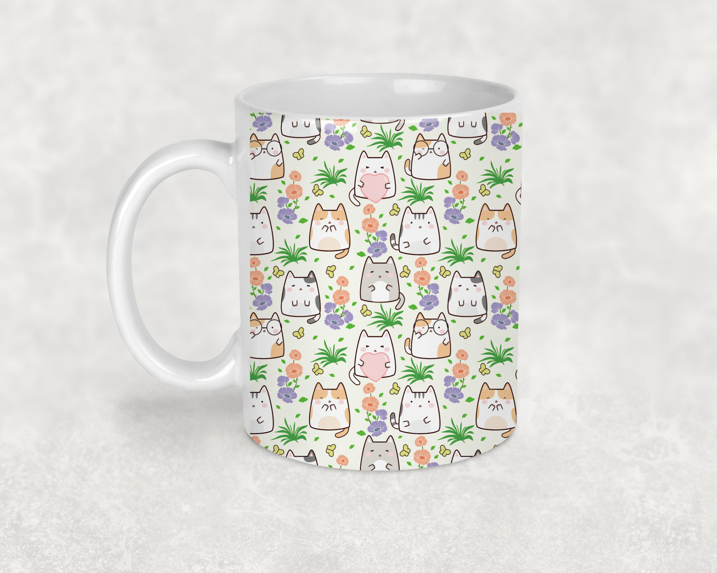 Flowers and Cats Mug