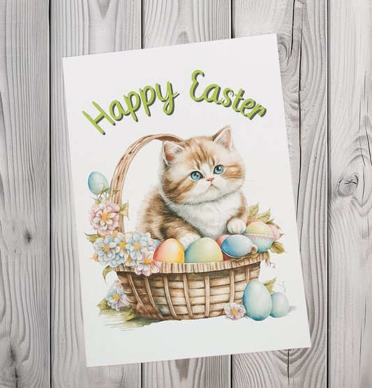 Happy Easter Cat Card