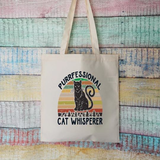 Purrfessional Cat Whisperer Polyester Tote Bag