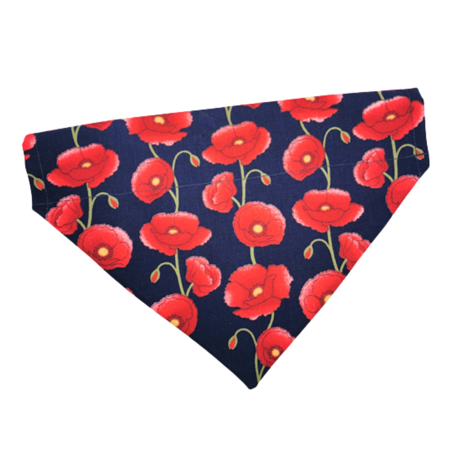 Red Flowers Navy Bandana