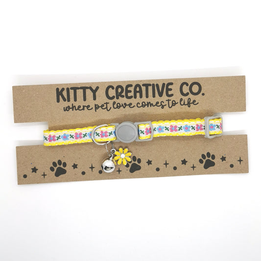 Yellow Floral Cat Collar