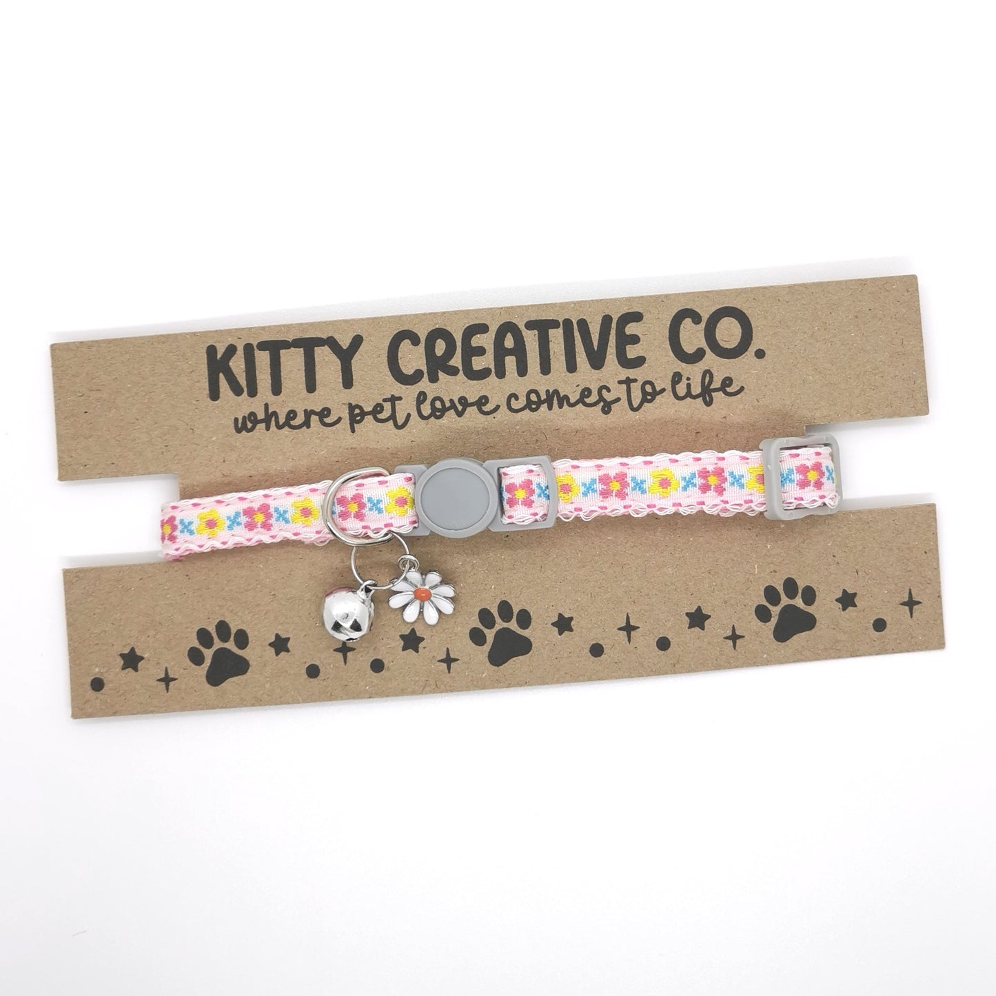 Light Pink Floral Cat Collar