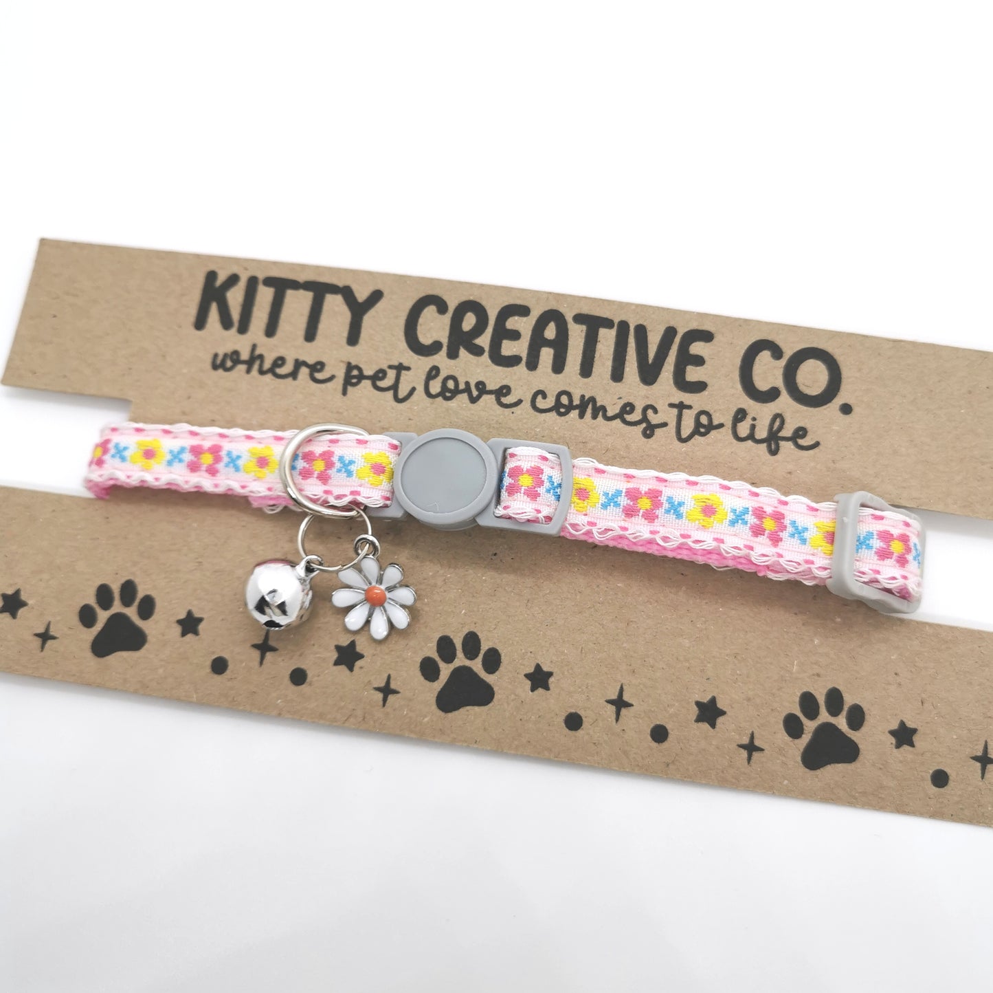 Light Pink Floral Cat Collar