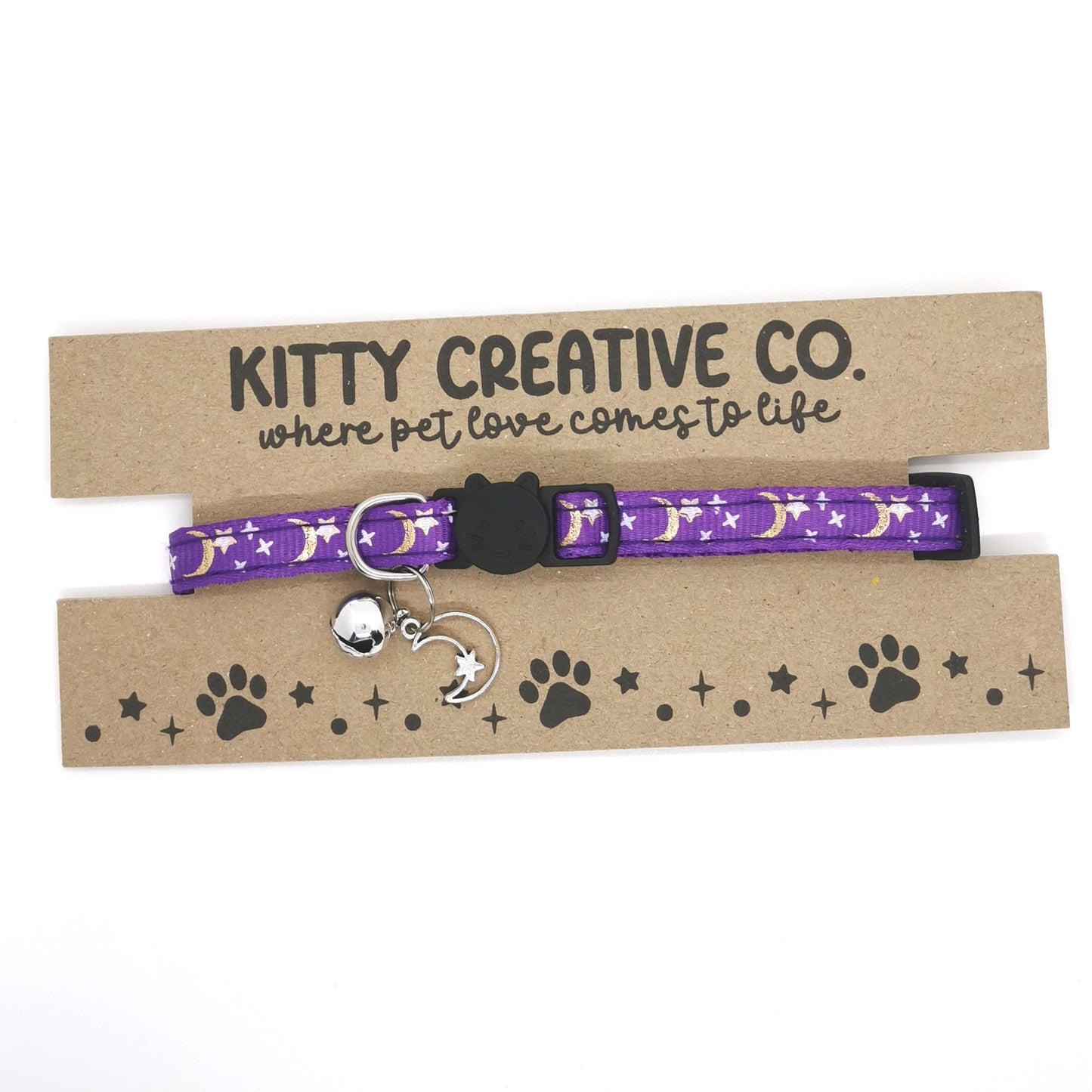 Purple Stars Cat Collar