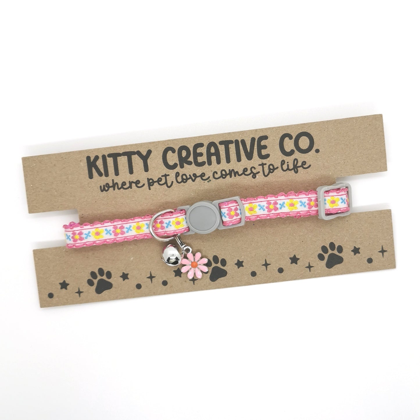 Pink Floral Cat Collar