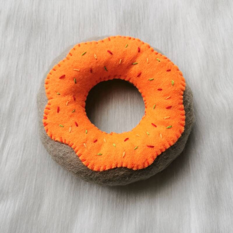 catnip cat toy donut filled with strong smelling catnip