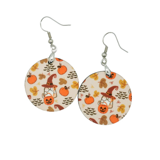 Halloween Cat Circle Earrings