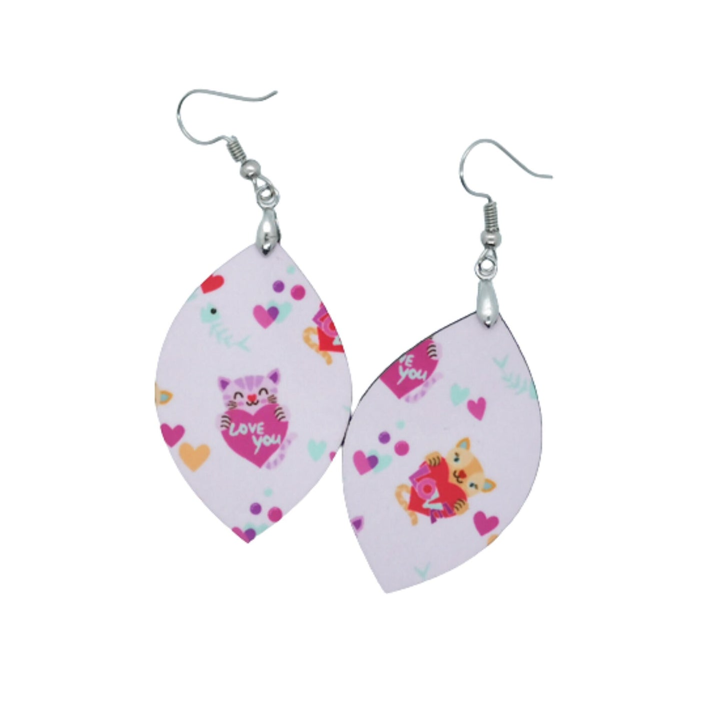 Valentines Cat Earrings