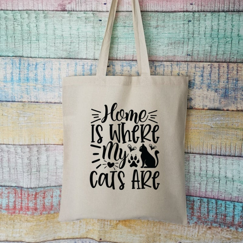 Home Is Where My Cats Are Cotton Tote Bag