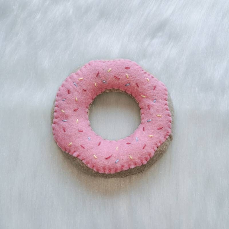 catnip cat toy donut filled with strong smelling catnip