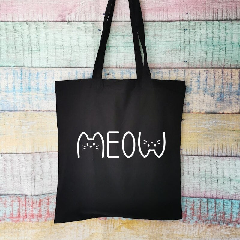 Meow Cotton Tote Bag