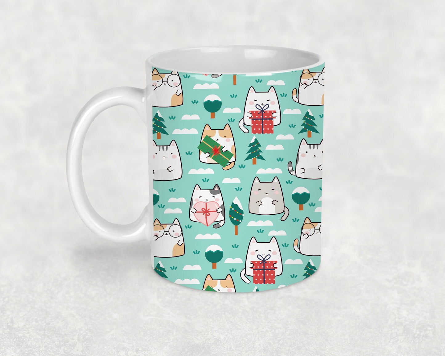 Christmas Presents Cat Mug