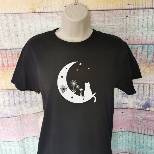 Cat Dandelion and Moon T-Shirt