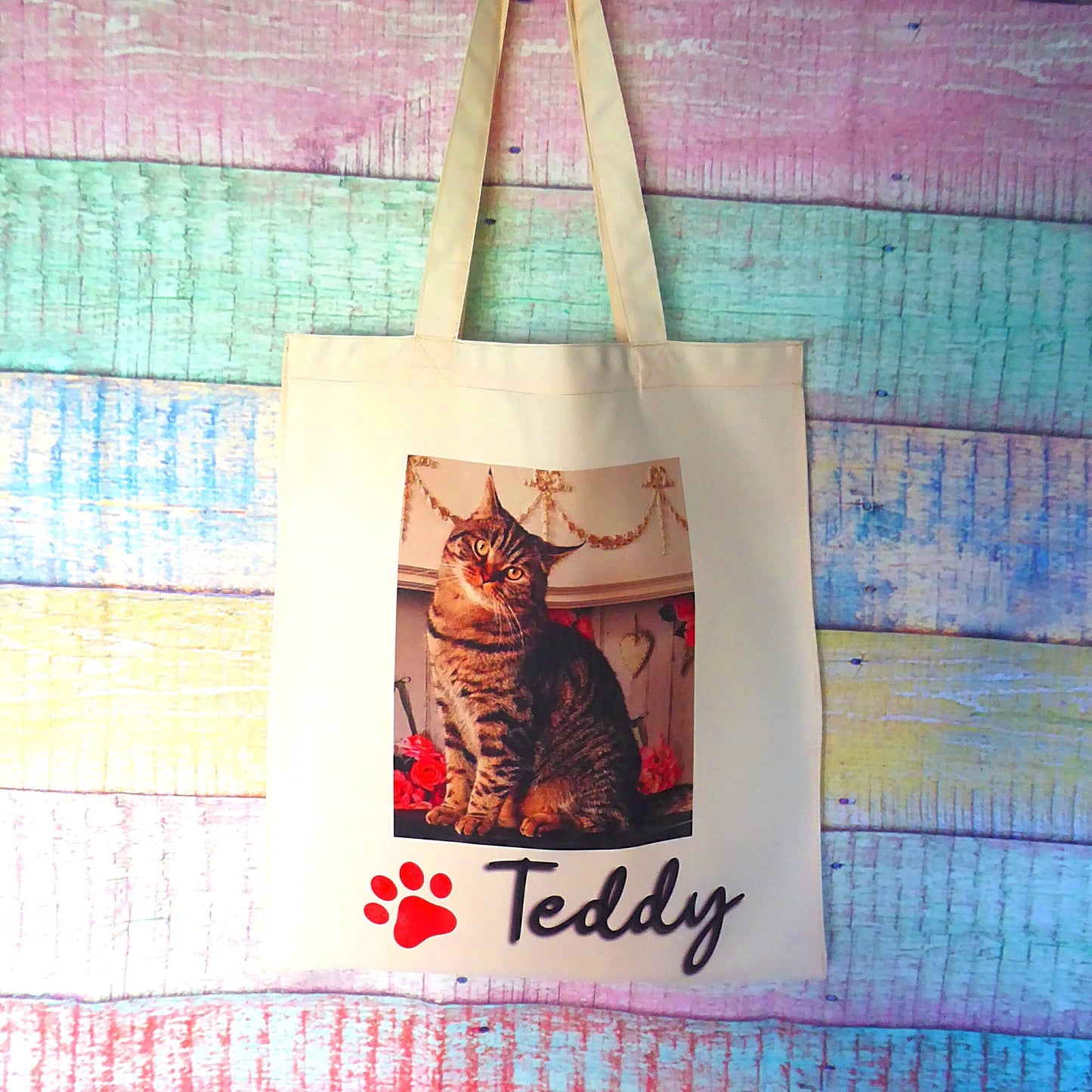 Pet Photo Polyester Tote Bag