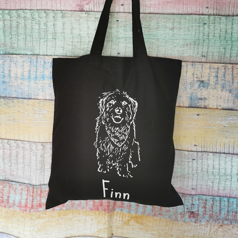 Pet Photo Line Image Cotton Tote Bag